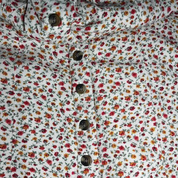 American Eagle Woman’s Small Floral Button-Front Cap Sleeve Dress - Picture 6 of 9